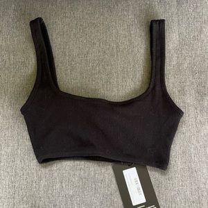 PLT black crop top. Size 6